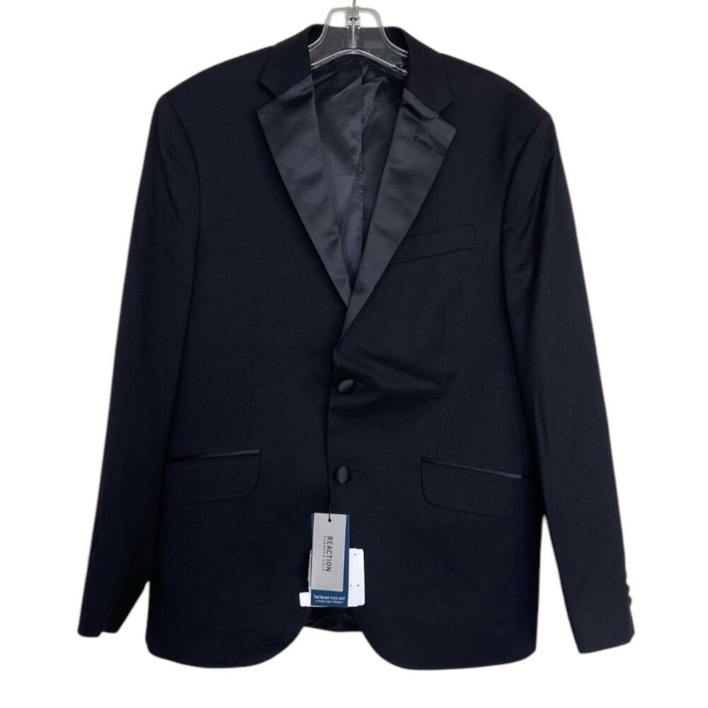 Reaction Kenneth Cole Blazer Jacket Coat Mens Size 38 Short Black Techni Cole